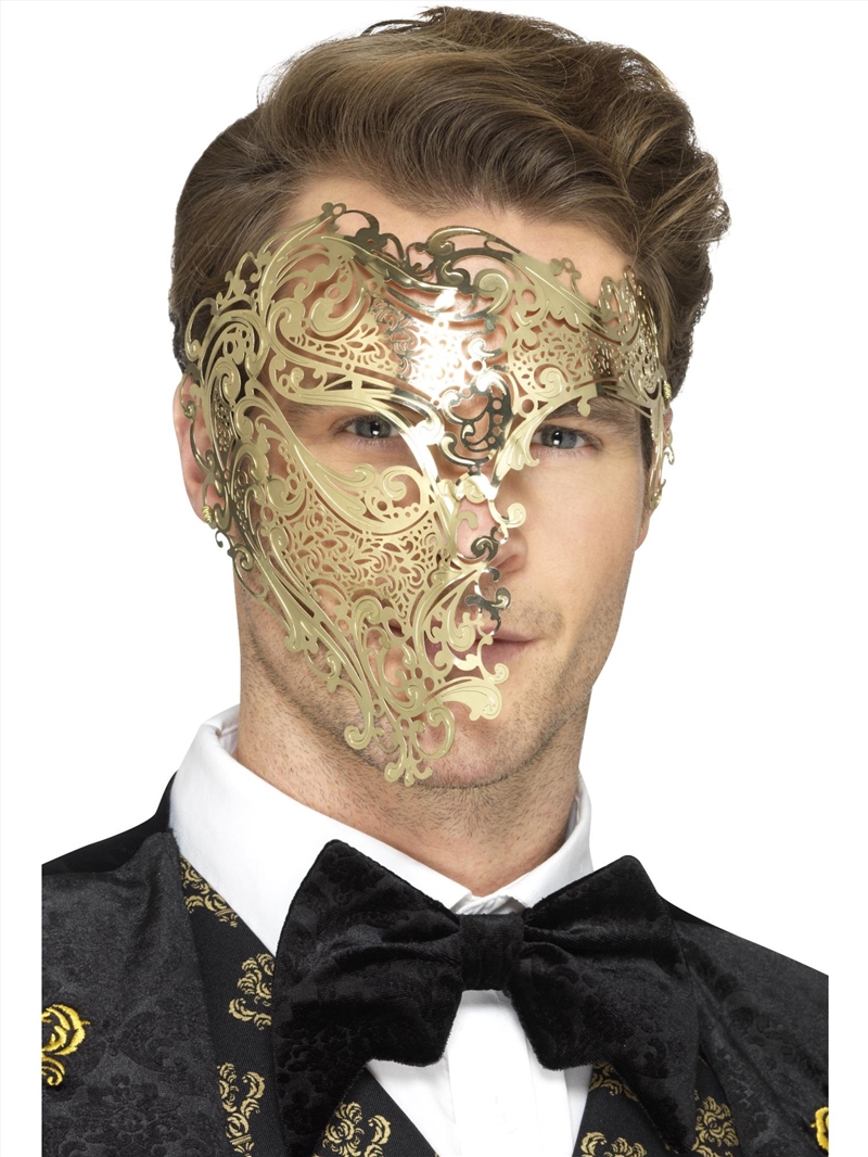 Filigree Phantom Deluxe Mask (Metal)/Product Detail/Costumes