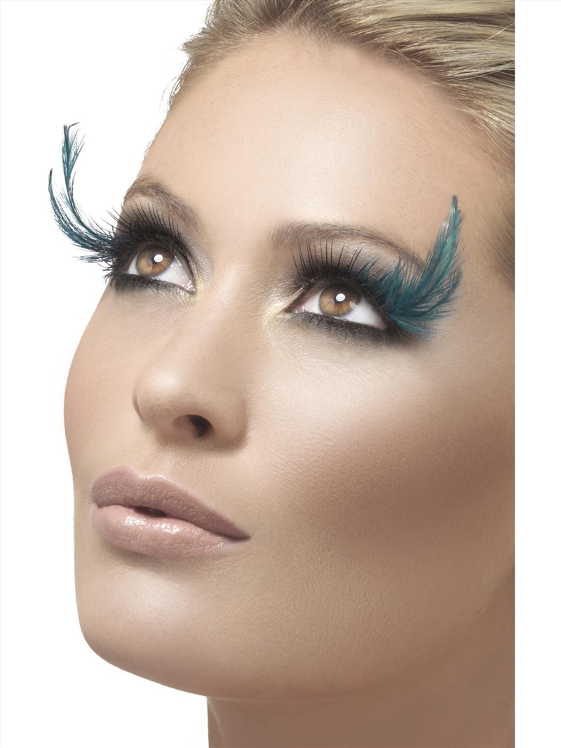 Eyelashes With Green Feather Plume/Product Detail/Costumes