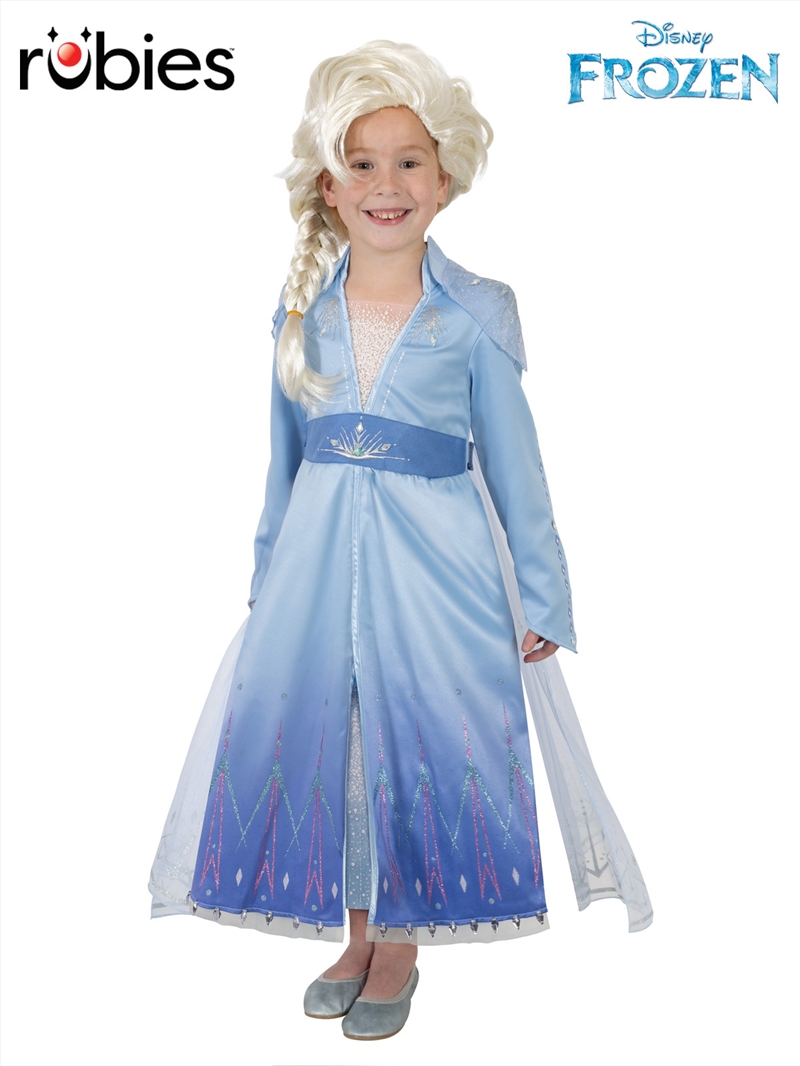 Elsa Frozen 2 Premium Costume & Wig - Size 4-6 Yrs/Product Detail/Costumes