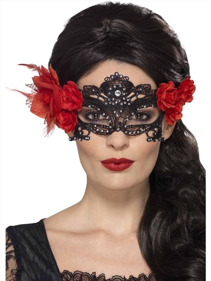 Day Of The Dead Lace Filigree Eyemask/Product Detail/Costumes