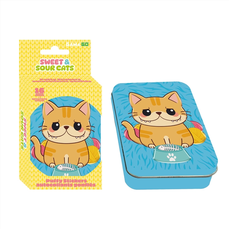 GamaGo - Sweet & Sour Cat Puffy Stickers in Embossed Tin/Product Detail/Stationery