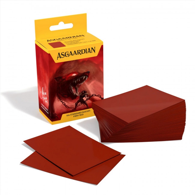 Asgaardian Standard Trading Card Sleeves - Fiery Red (104 pcs)/Product Detail/Games Accessories