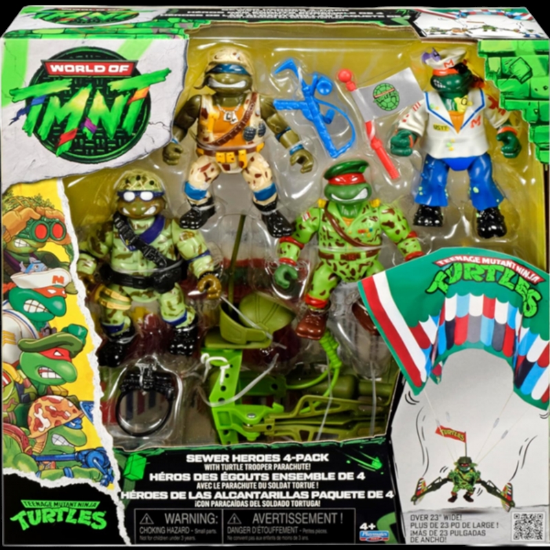 TMNT Military Classic Sewer Heroes w/Parachute Figures 4 Pack/Product Detail/Figurines