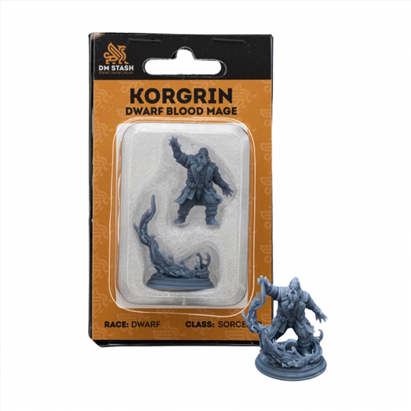 DM Stash - Korgrin Bloodstone - Dwarf Blood Mage Miniature (M)/Product Detail/RPG Games