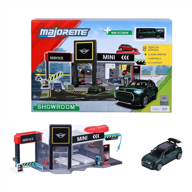 Majorette – 1:64 Mini Showroom w/Mini Car/Product Detail/Figurines