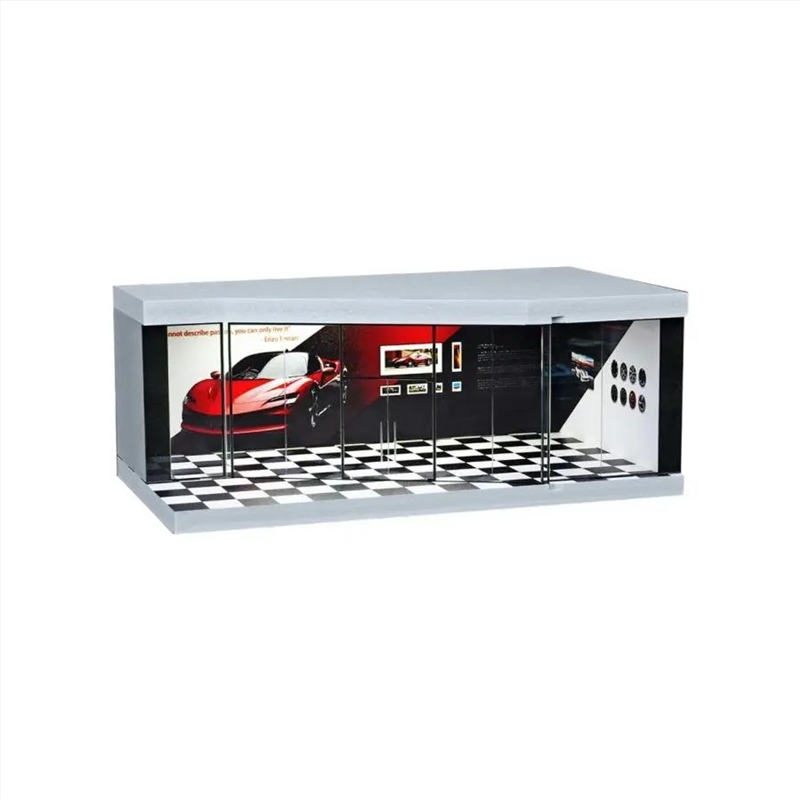 1:64 Diorama - Black and White Grid Exhibition Hall Miniature Scene/Product Detail/Figurines