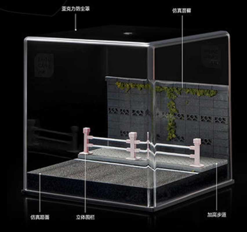 1:64 Diorama - Street Side Background Railing Miniature Scene/Product Detail/Figurines