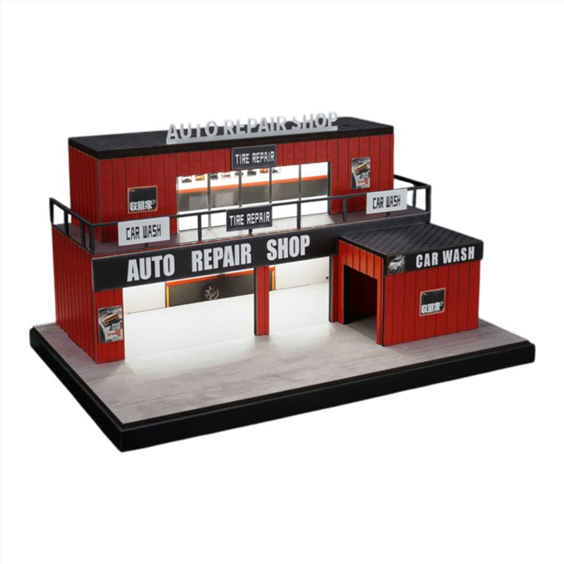 1:64 Diorama - Shipping Container Auto Repair Workshop Scene/Product Detail/Figurines