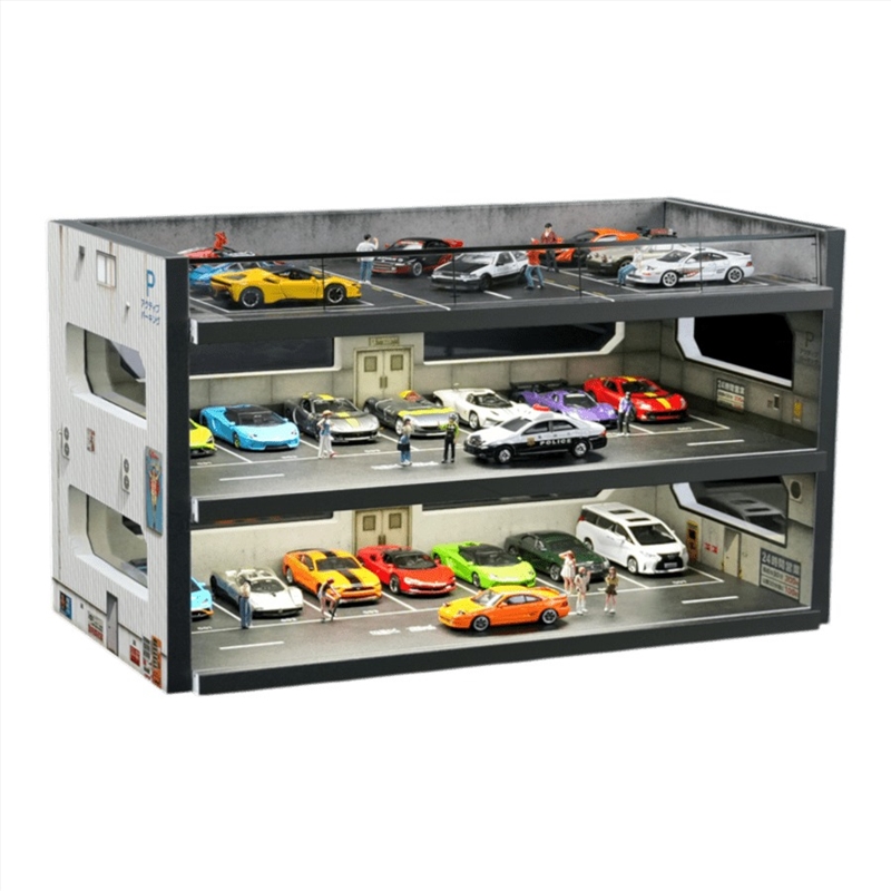 1:64 Diorama - Urban Windowed Multi-Story Parking Garage Scene/Product Detail/Figurines