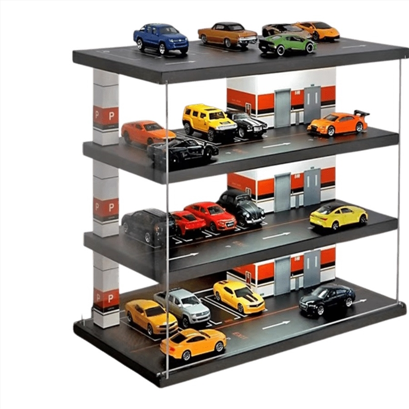 1:64 Diorama - Four Story Orange & White Parking Lot Scene/Product Detail/Figurines