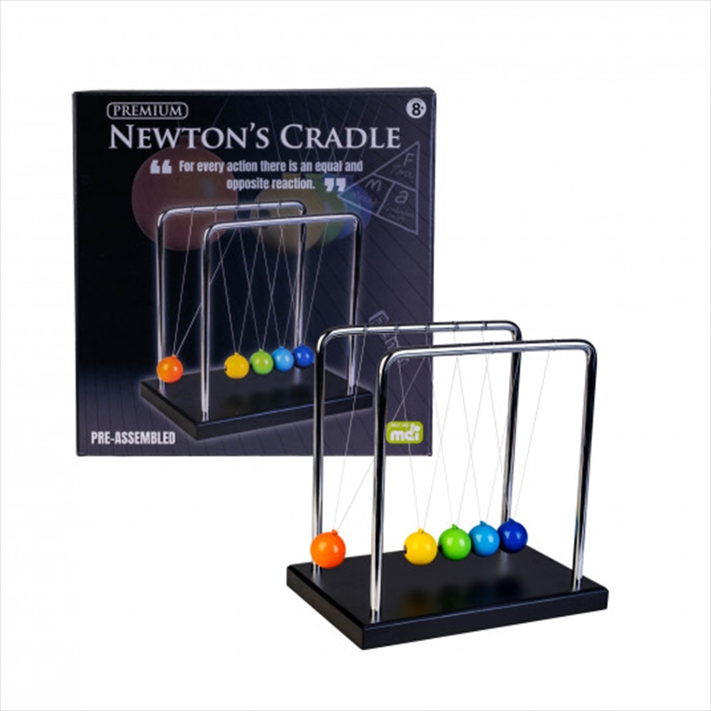 Large Newton's Cradle with Multi-colour Ball W Black Base/Product Detail/Novelty & Gifts