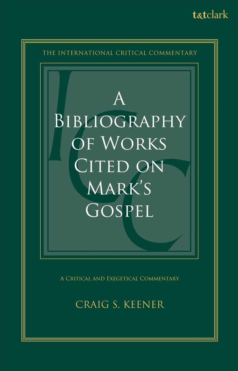 A Bibliography of Works Cited on Mark's Gospel/Product Detail/Religion & Beliefs