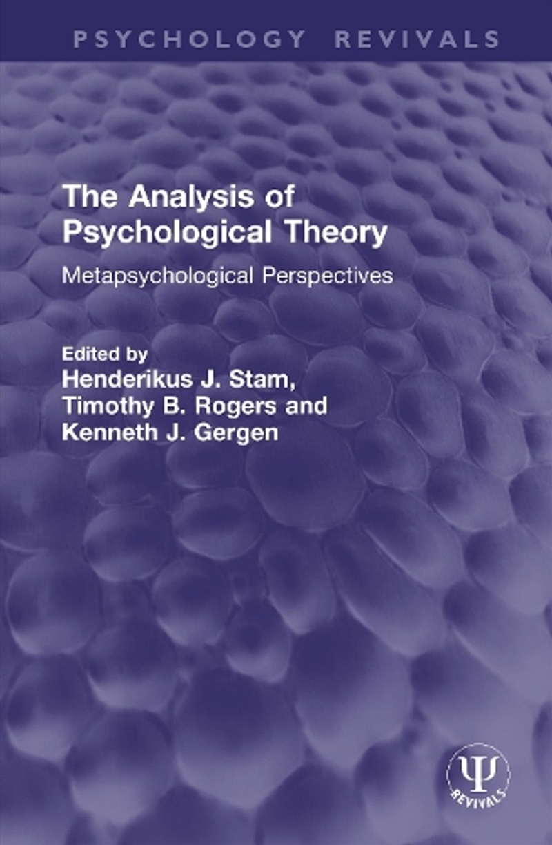 The Analysis of Psychological Theory/Product Detail/Reading