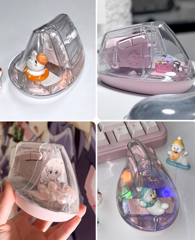 Diy Customizable Crystal Clear Wireless Vertical Mouse - White/Product Detail/KPOP Merch
