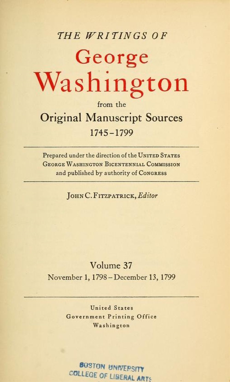 The Papers Of George Washington Volume 37/Product Detail/History