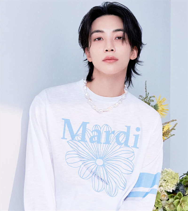 Svt Jeonghan - [With Svt Jeonghan] Slub Cotton Relaxed Tshirt Long Sleeve La Fleur (White Ashblue) -/Product Detail/KPOP Merch