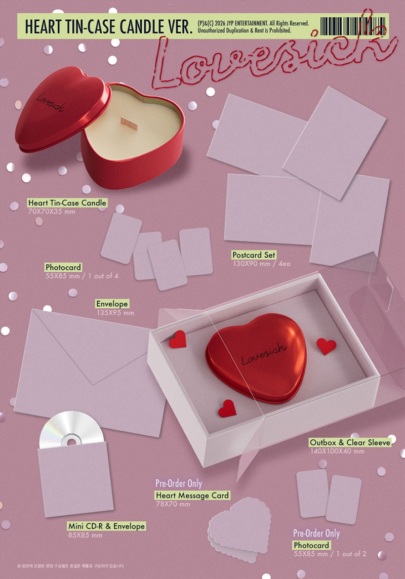 Lovesick 1st Mini Album Heart Tin-Case Candle Ver/Product Detail/World