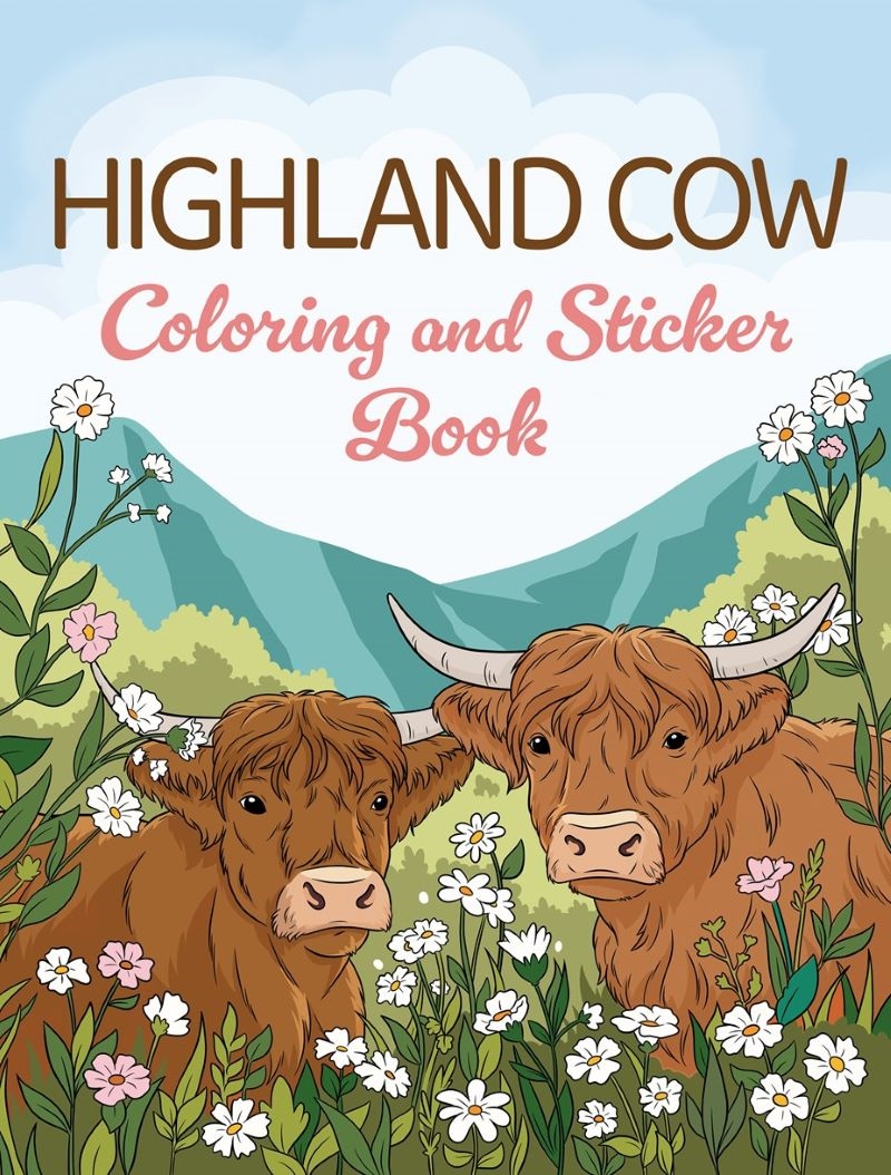 Highland Cow Coloring And Sticker Book/Product Detail/Adults Activity Books