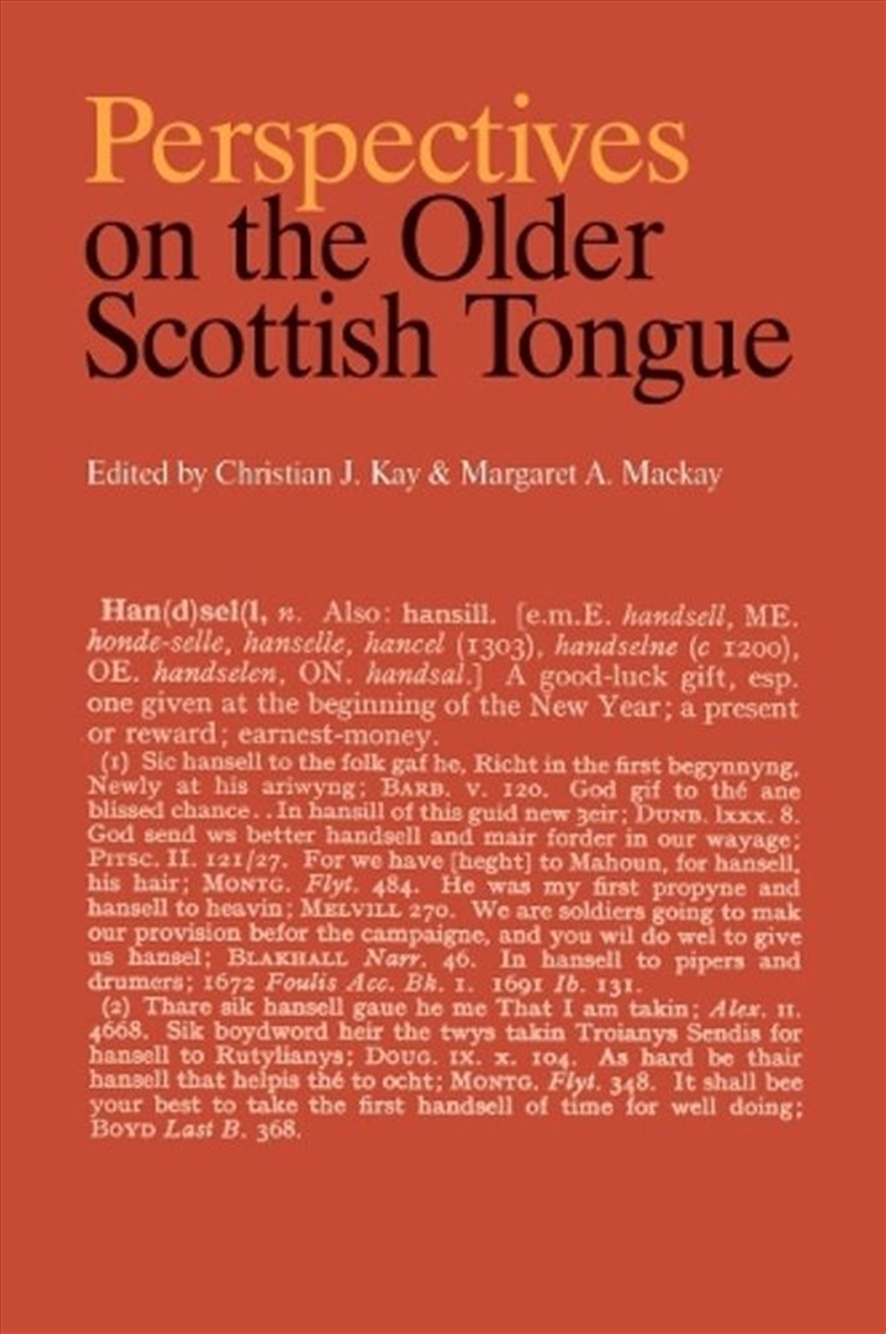 Perspectives On The Older Scottish Tongue/Product Detail/Language & Linguistics