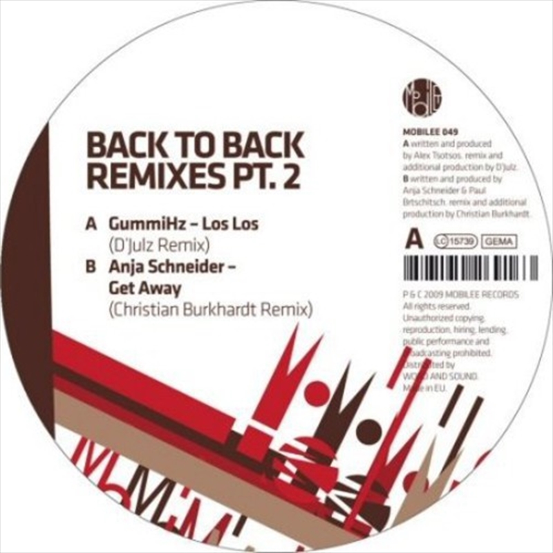 Back To Back Remixes Part 2/Product Detail/Dance