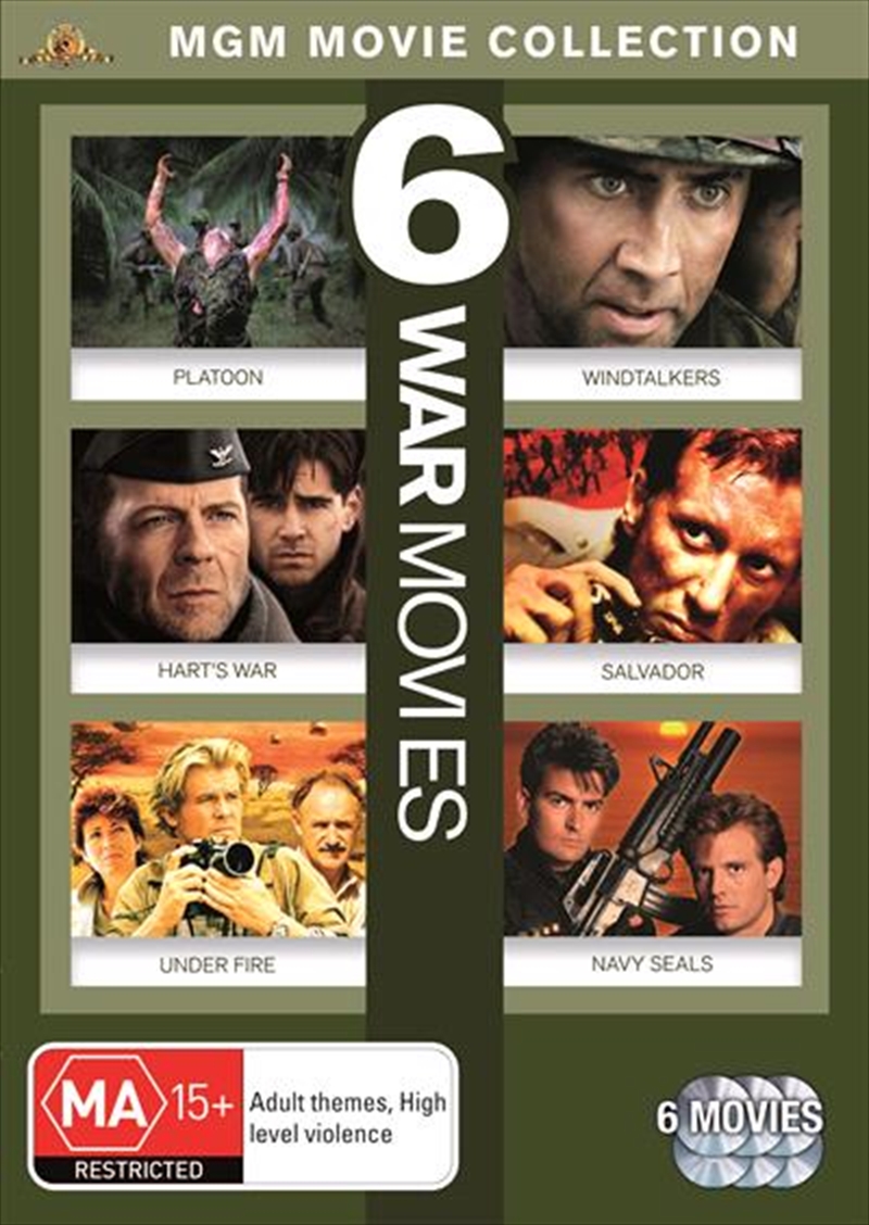 War - Windtalkers / Hart's War / Platoon / Salvador / Under Fire / Navy Seals  6 Pack/Product Detail/War