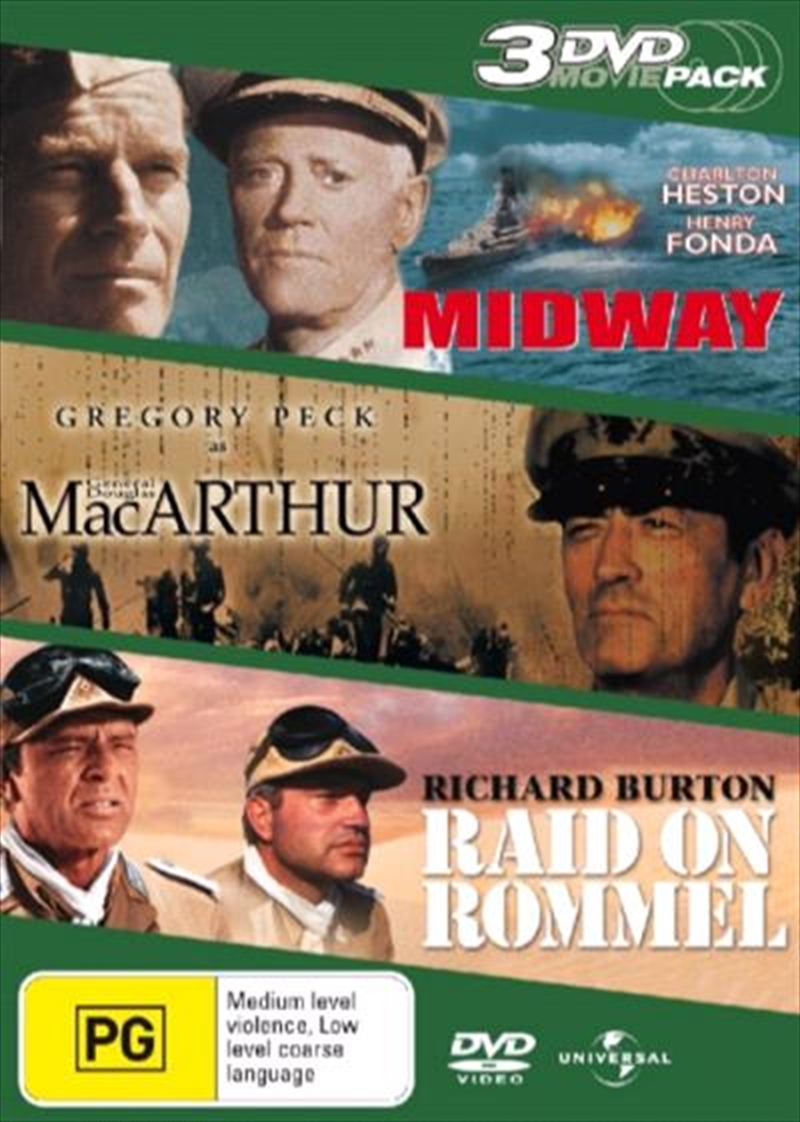 Battle Of Midway, The  / MacArthur - The Rebel General  / Raid On Rommel/Product Detail/War