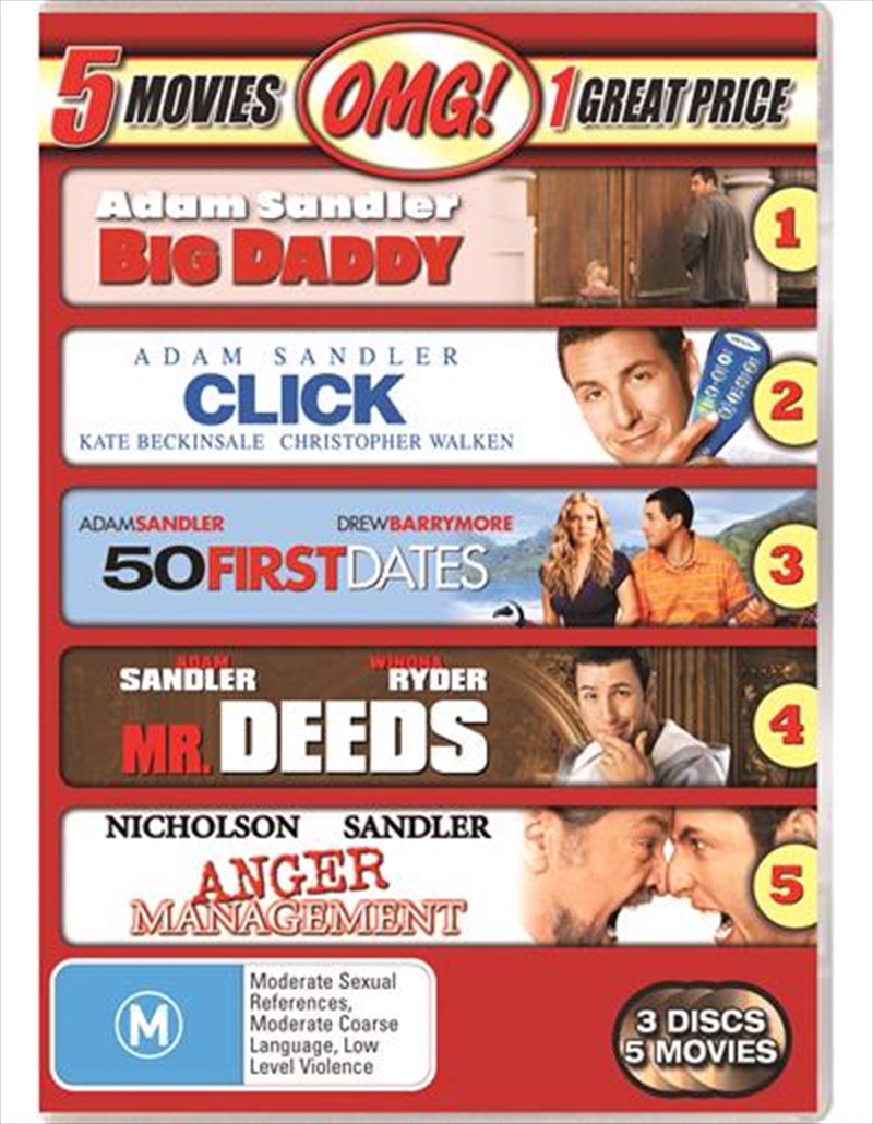 OMG! / 50 First Dates / Anger Management / Big Daddy / Click / Mr Deeds  5 Pack/Product Detail/Comedy