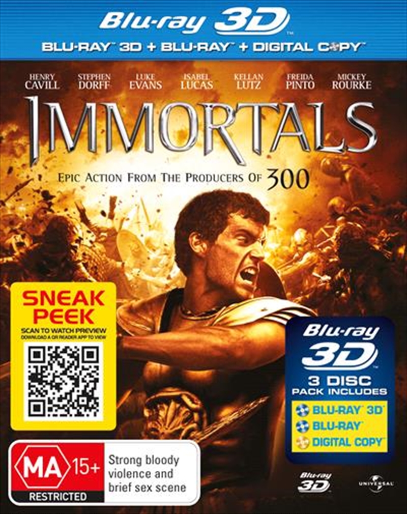 Immortals  3D + 2D Blu-ray + Digital Copy/Product Detail/Movies on DVD, Blu-ray & 4K