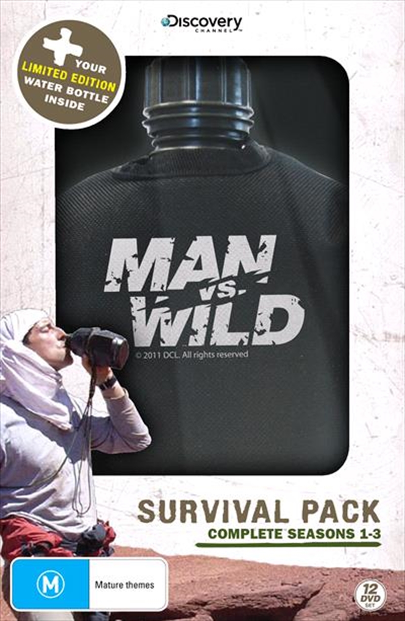 Man Vs Wild - Survival Pack - Season 1-3  + Water Bottle/Product Detail/Discovery Channel