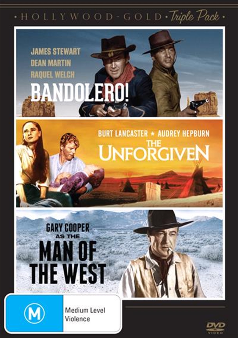Hollywood Gold - Western - Bandolero /The Unforgiven / Man Of The West  Triple Pack/Product Detail/War