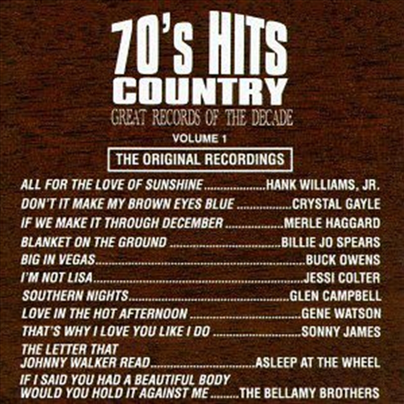 70s Country Hits: Vol 1/Product Detail/Compilation