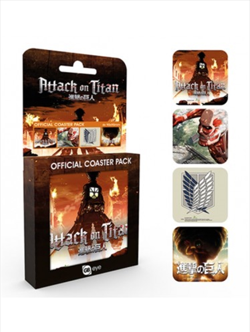 Attack on Titan Mix (Set of 4 cork based drinks coasters)/Product Detail/Coolers & Accessories