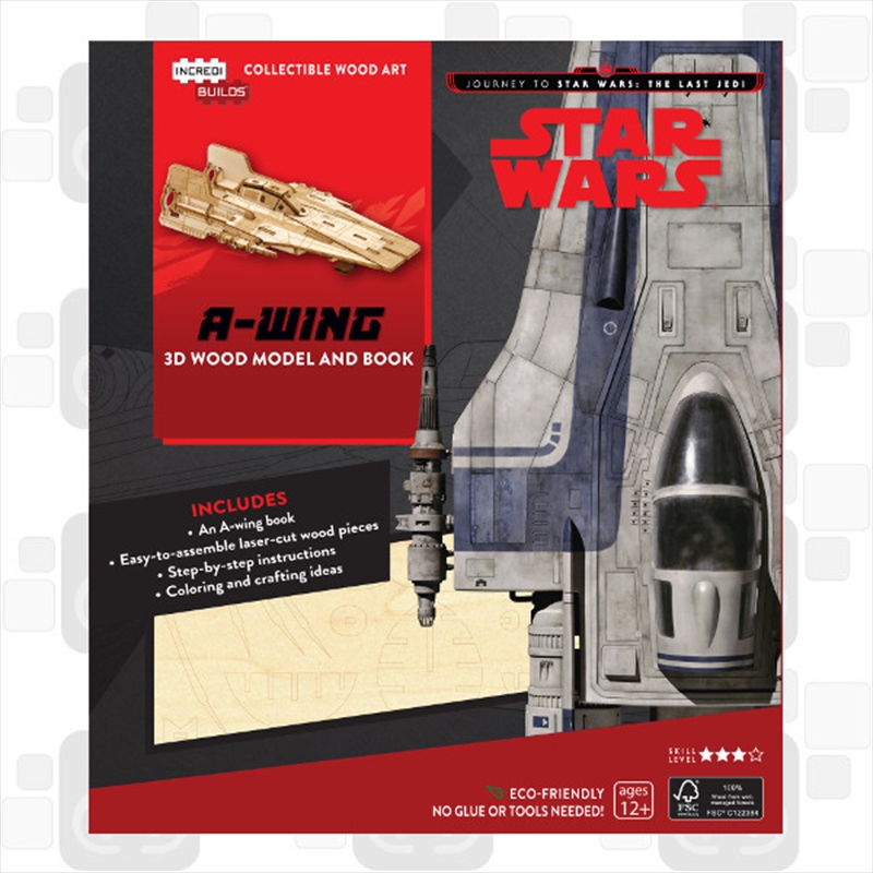Incredibuilds Star Wars the Last Jedi A Wing 3D Wood Model and Book/Product Detail/Building Sets & Blocks