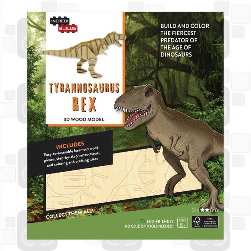 Incredibuilds Tyrannosaurus Rex 3D Wood Model/Product Detail/Building Sets & Blocks