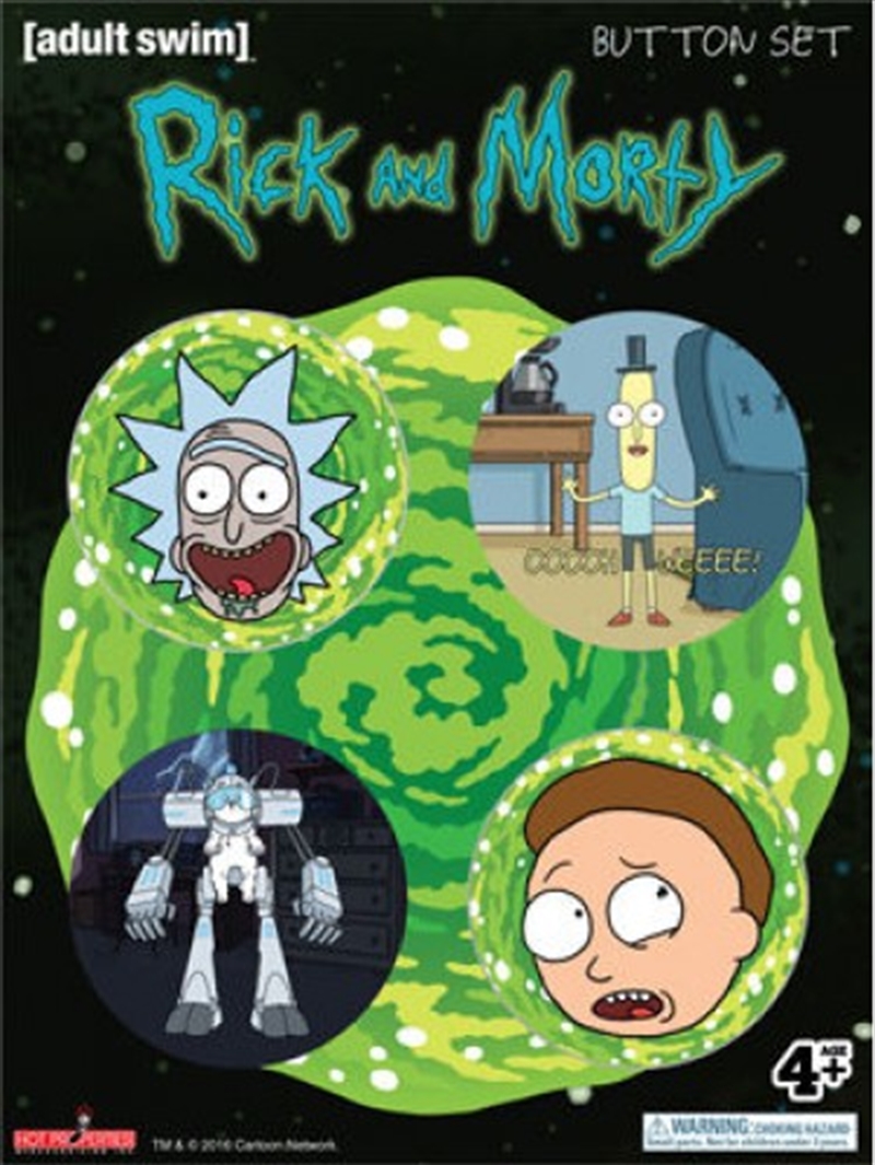 Rick And Morty - Badge Pack 4pk | Merchandise