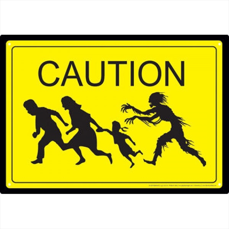Zombie Caution Tin Sign | Merchandise