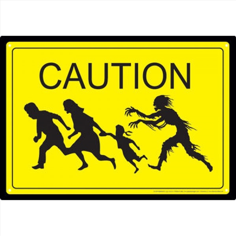 Zombie Caution Tin Sign/Product Detail/Posters & Prints