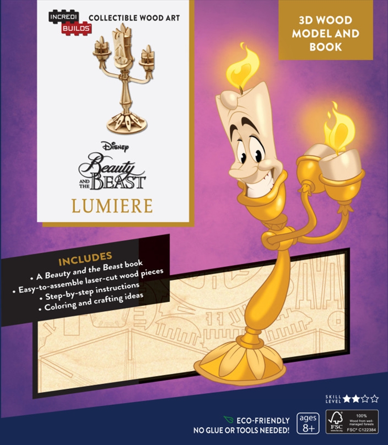Incredibuilds Disney Beauty and the Beast Lumiere 3D Wood Model And Book/Product Detail/Building Sets & Blocks