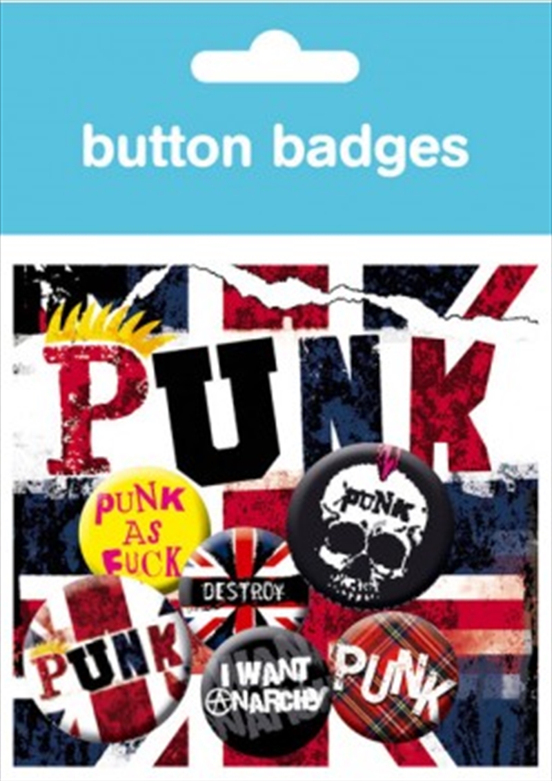 Punk Union Jack Badge 6 Pack/Product Detail/Buttons & Pins
