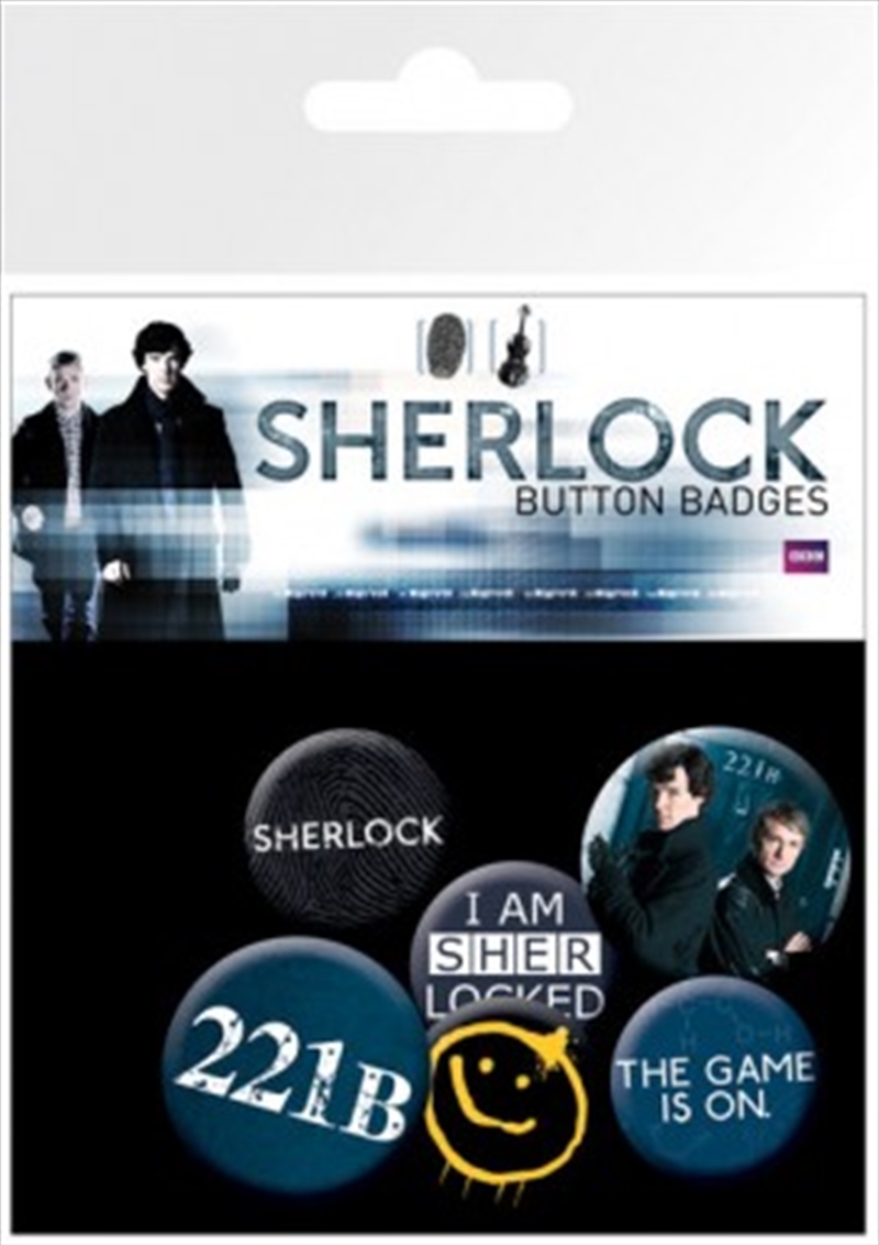 Sherlock Badge 6 Pack/Product Detail/Buttons & Pins