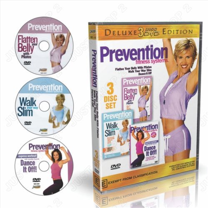 Prevention Fitness - Pilates Abs And Core + Dance Cardio + Walk And Burn Fat - Deluxe 3 DVD/Product Detail/Health & Fitness