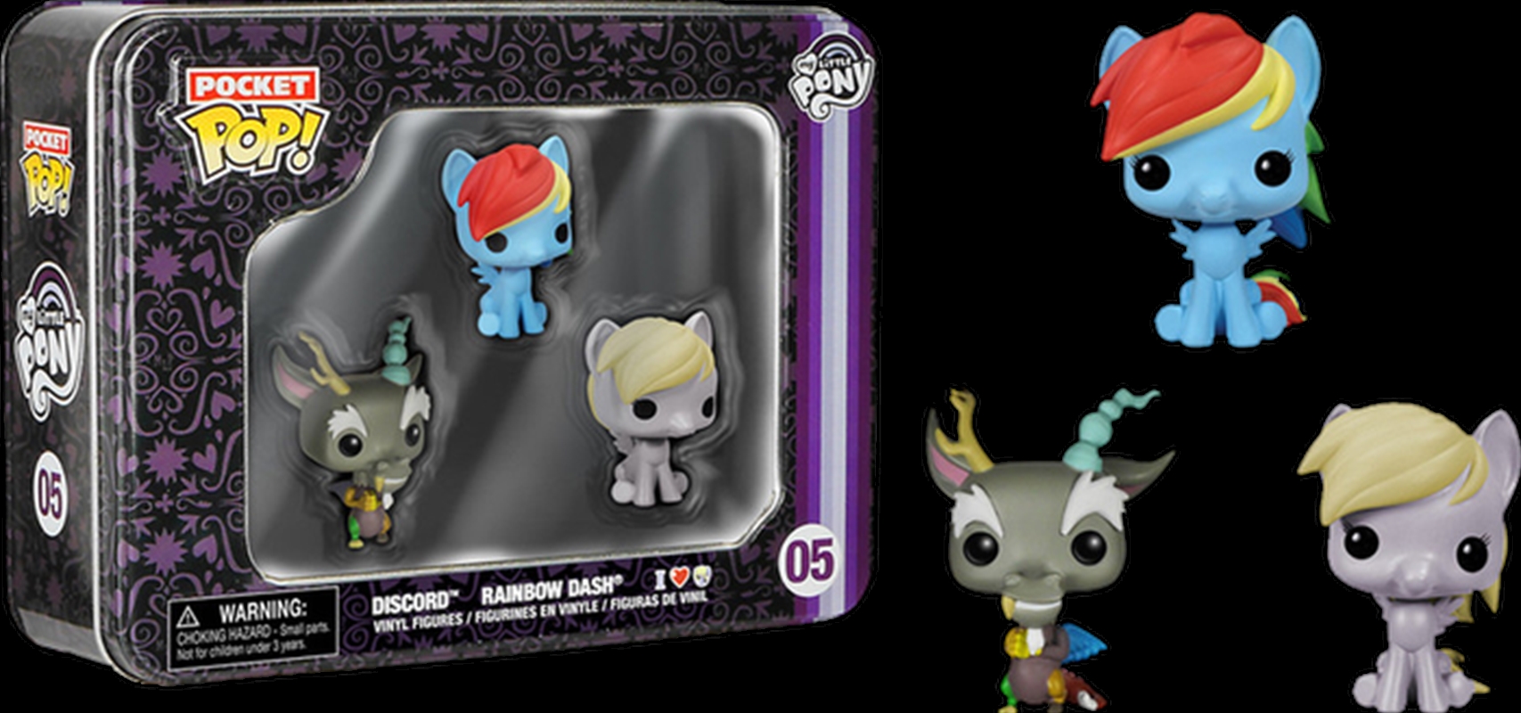 My Little Pony - Discord, Rainbow Dash & Derpy Pocket Pop! 3-Pack Tin/Product Detail/Standard Pop Vinyl