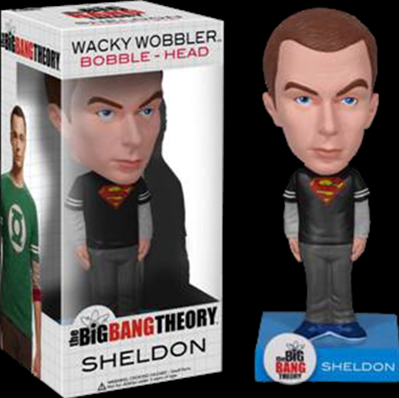 The Big Bang Theory - Sheldon Superman Black Shirt SDCC 2012 US Exclusive Wobbler/Product Detail/Figurines
