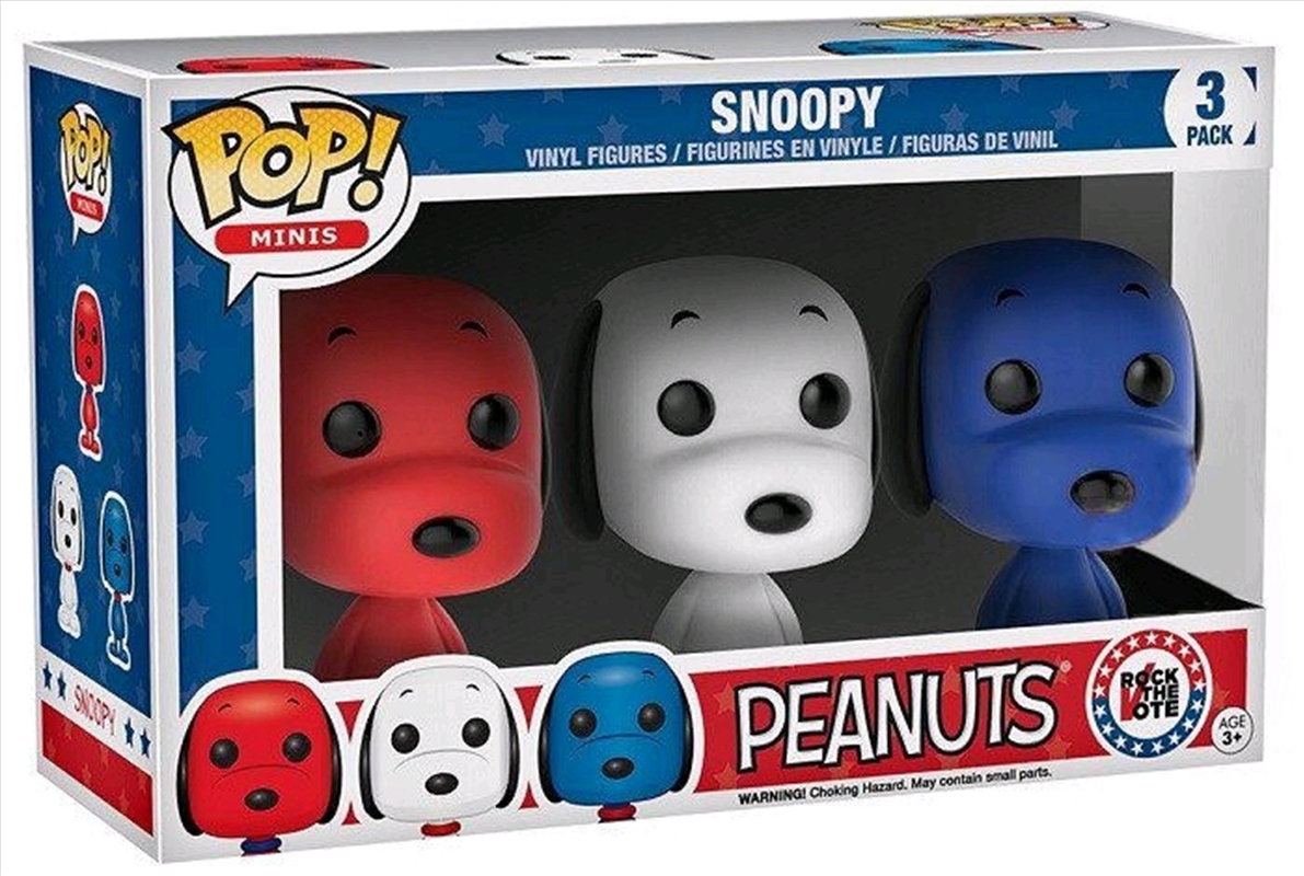 Peanuts - Rock the Vote Snoopy US Exclusive Mini Pop! Vinyl 3 Pack/Product Detail/TV