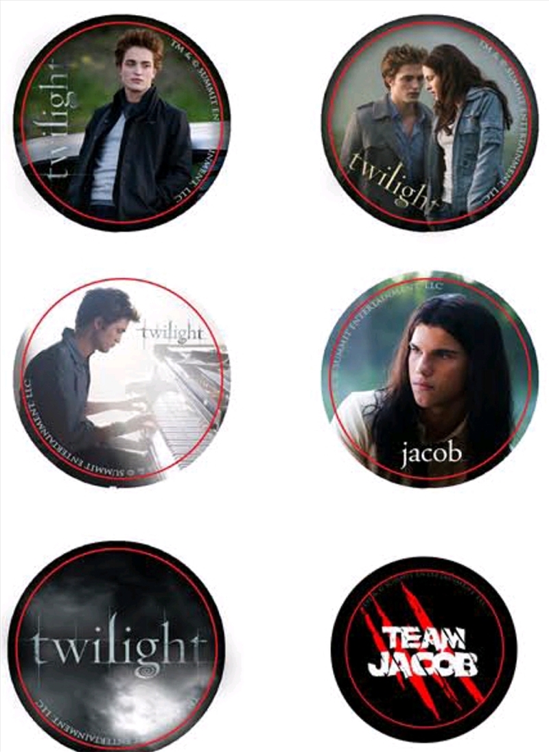Twilight - Pin Set of 6 Style A Team Jacob/Product Detail/Buttons & Pins