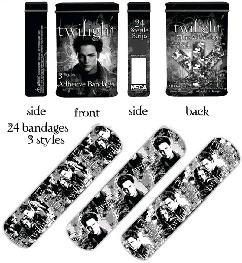 Twilight - Bandages/Bandaids in Tin Container - Distressed B&W/Product Detail/Homewares