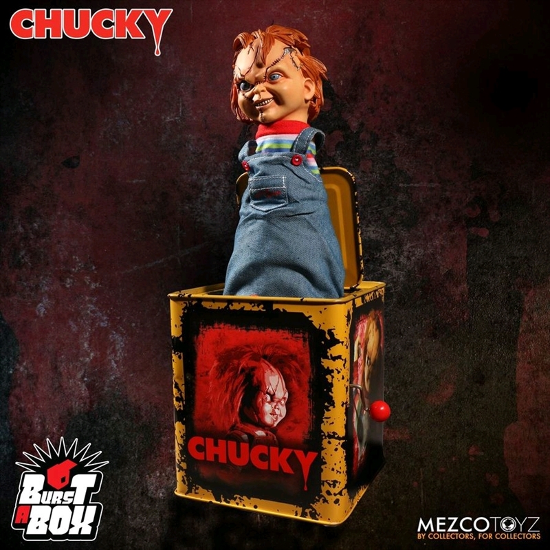 Child's Play - Chucky Scarred Burst-A-Box/Product Detail/Figurines
