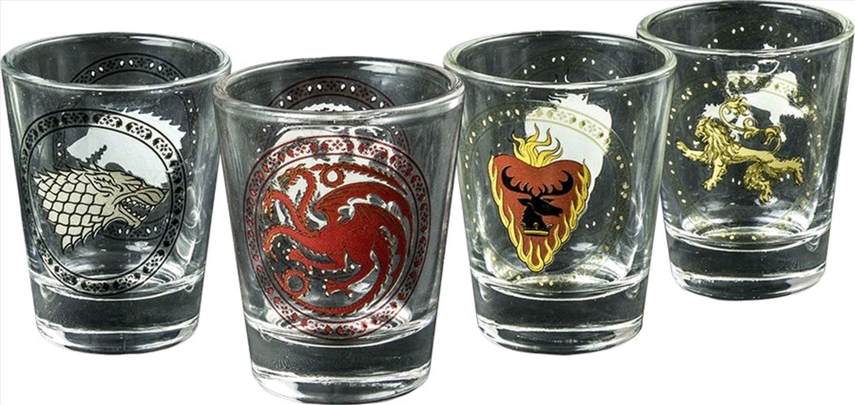 Buy Game of Thrones House Sigil Shot Glass Set of 4 Online Sanity