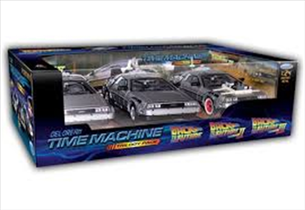Back to the Future - 1:24 Trilogy Gift DeLorean Replica Set | Collectable