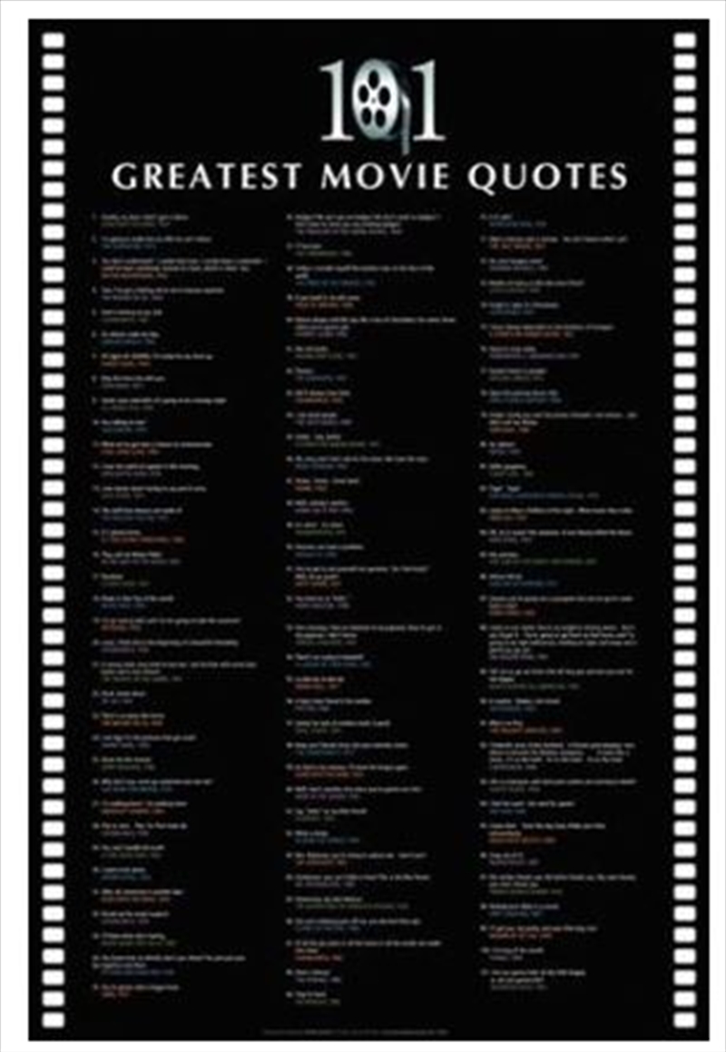 101 Great Movie Quote Poster/Product Detail/Posters & Prints